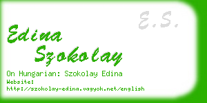 edina szokolay business card